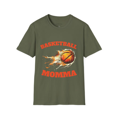 Basketball Mom T-Shirt — 'Basketball Momma' Front & 'My Kid Might Travel But I Pull Up' Back